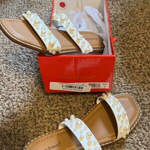 Pierre Dumas Pearl Embellished Sandals